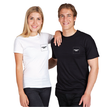 Mens/Unisex Modern Fit Tee- Pocket Size print
